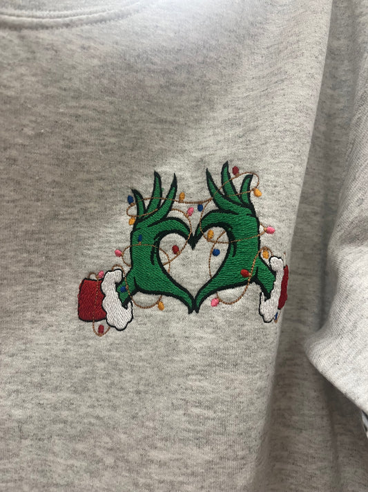 Embroidered Grinch Sweatshirt